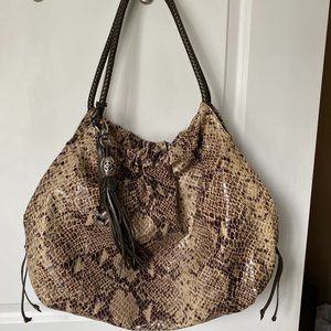 Brighton mock snake skin shoulder bag purse/satchel/hobo-style